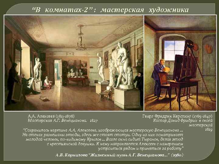   “В комнатах-2” : мастерская художника  А. А. Алексеев (1811 -1878) 