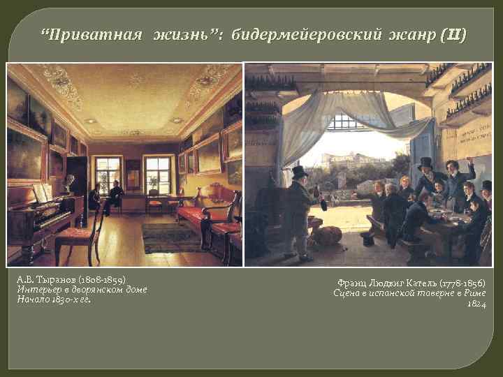   “Приватная жизнь”: бидермейеровский жанр (II) А. В. Тыранов (1808 -1859)  Франц