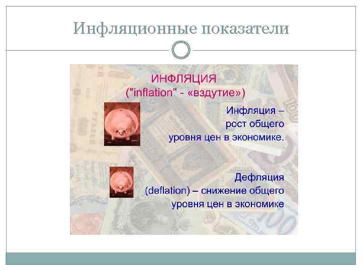 Инфляционные показатели Инфляционные показатели