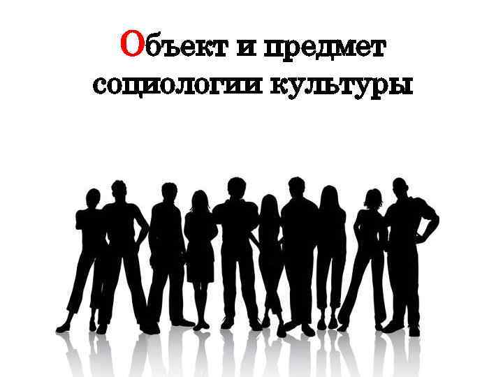  Объект и предмет социологии культуры 