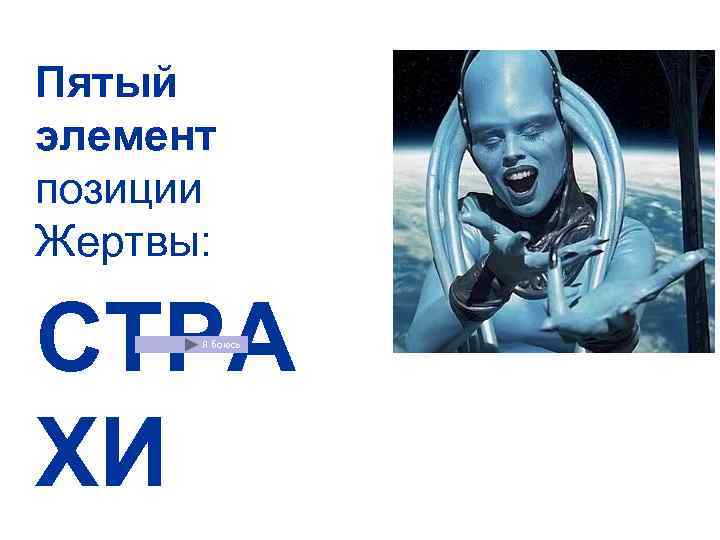 Пятый элемент позиции Жертвы:  СТРА  Я боюсь ХИ 