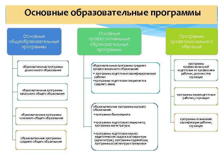  Основные образовательные программы       Основные   