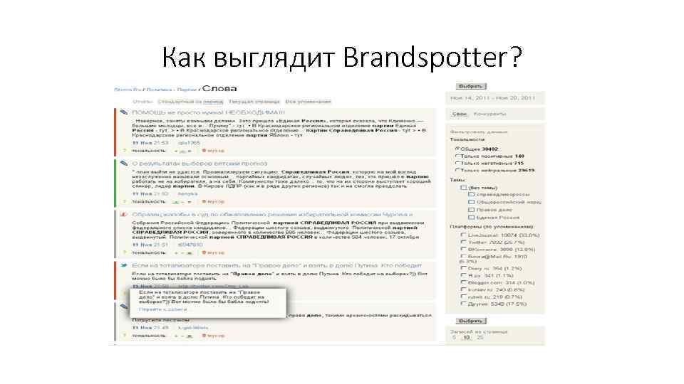 Как выглядит Brandspotter? 