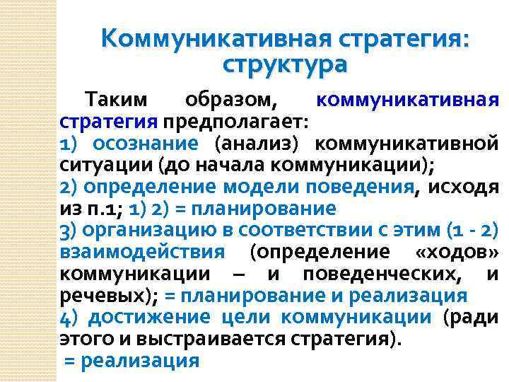 Коммуникативные стратегии