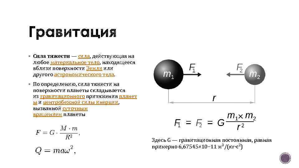 Сила действующая на тело вблизи поверхности земли