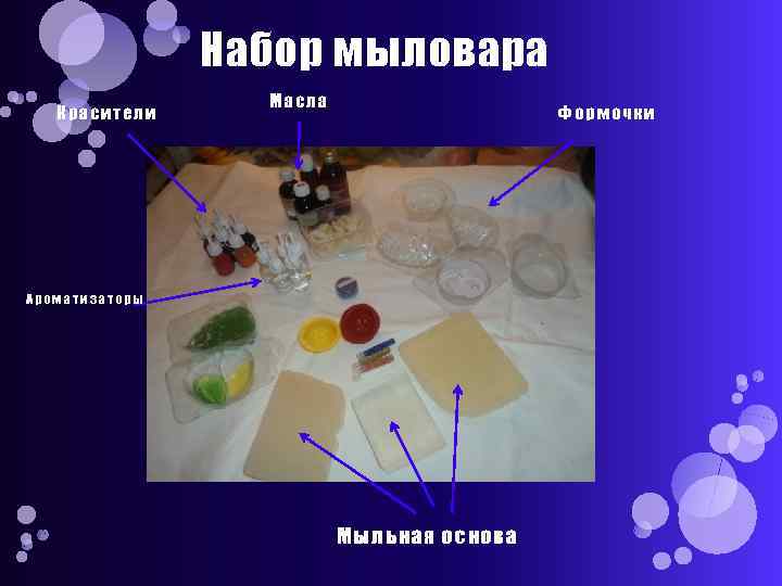 Набор мыловара Красители Масла Формочки Ароматизаторы Мыльная основа 