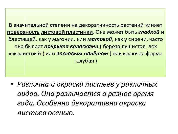 В значительной степени на декоративность растений влияет поверхность листовой пластинки. Она может быть гладкой