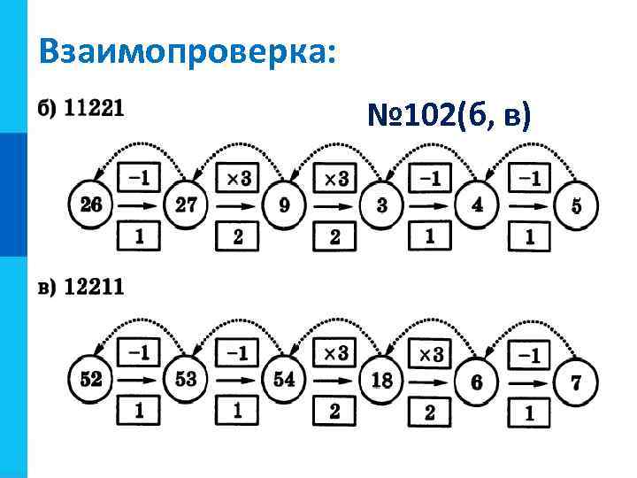 Взаимопроверка: № 102(б, в) 