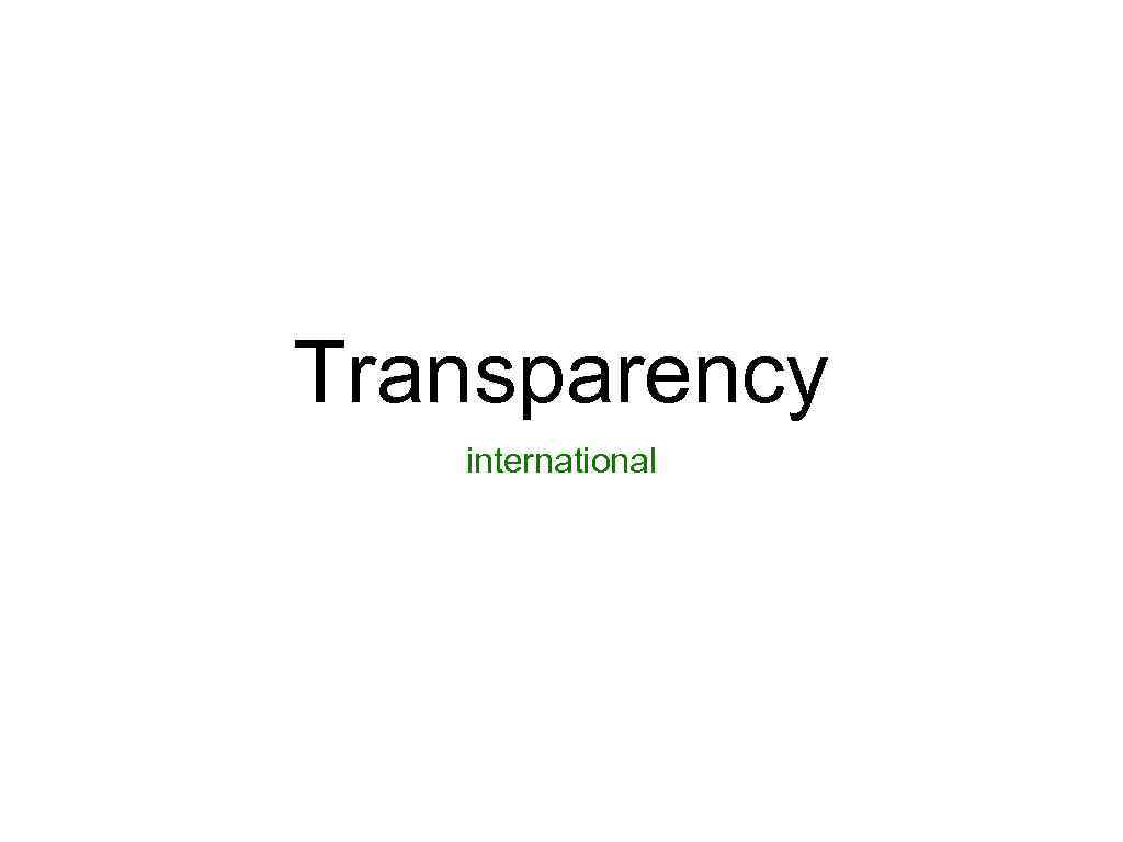 Transparency international 