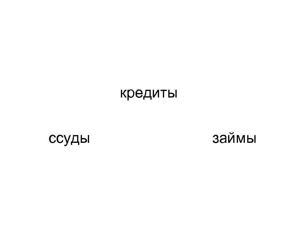 кредиты ссуды займы 