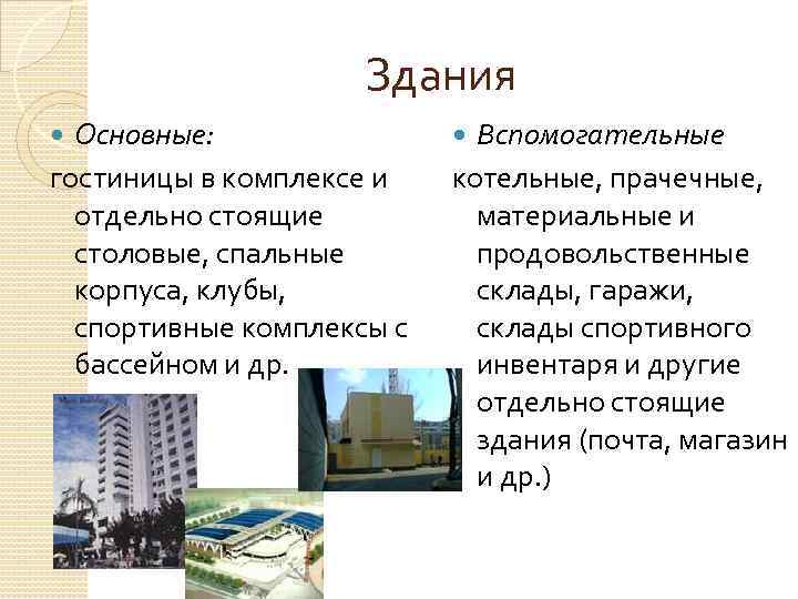 Основные гостиницы