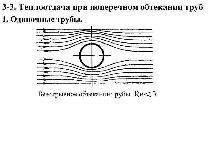 3 -3. Теплоотдача при поперечном обтекании труб 1. Одиночные трубы. Безотрывное обтекание трубы 