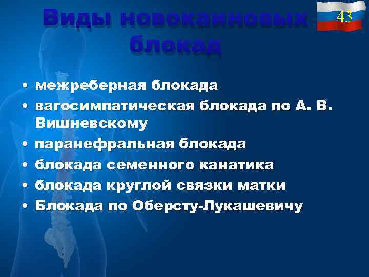 Виды новокаиновых блокад • • • межреберная блокада вагосимпатическая блокада по А. В. Вишневскому