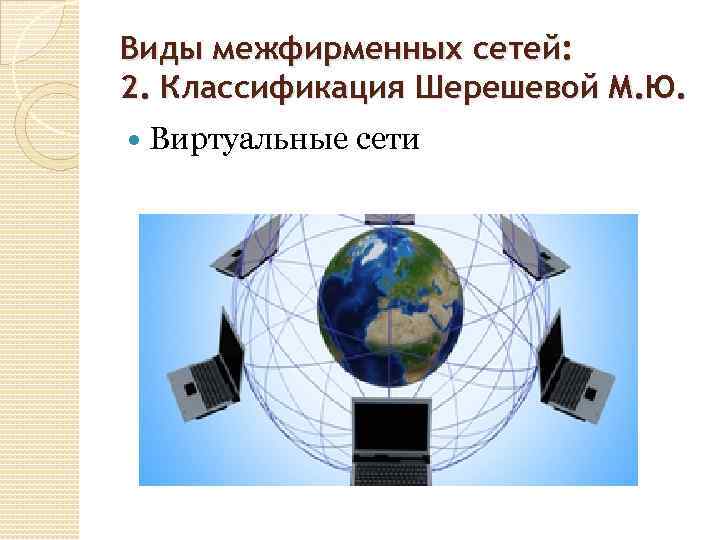 Виды межфирменных сетей: 2. Классификация Шерешевой М. Ю. Виртуальные сети 