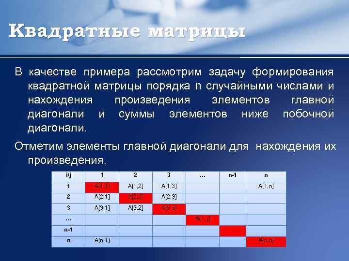 Двумерные массивы задача шахматная доска. Главная диагональ двумерного массива. Побочная диагональ двумерного массива. Рассмотрим на примере. Двумерный массив пример прямоугольная матрица.