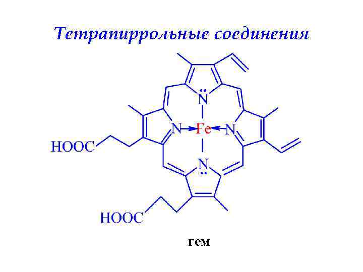 Тетрапиррольные соединения гем 