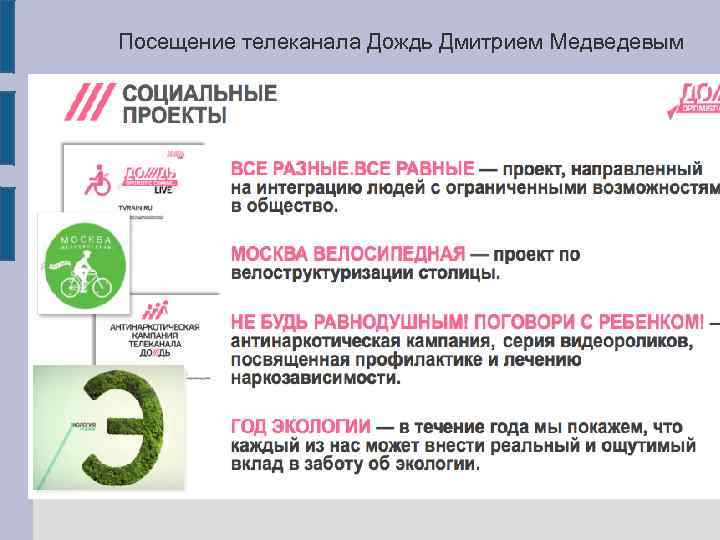 Посещение телеканала Дождь Дмитрием Медведевым 