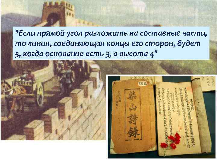 "Если прямой угол разложить на составные части, то линия, соединяющая концы его сторон, будет