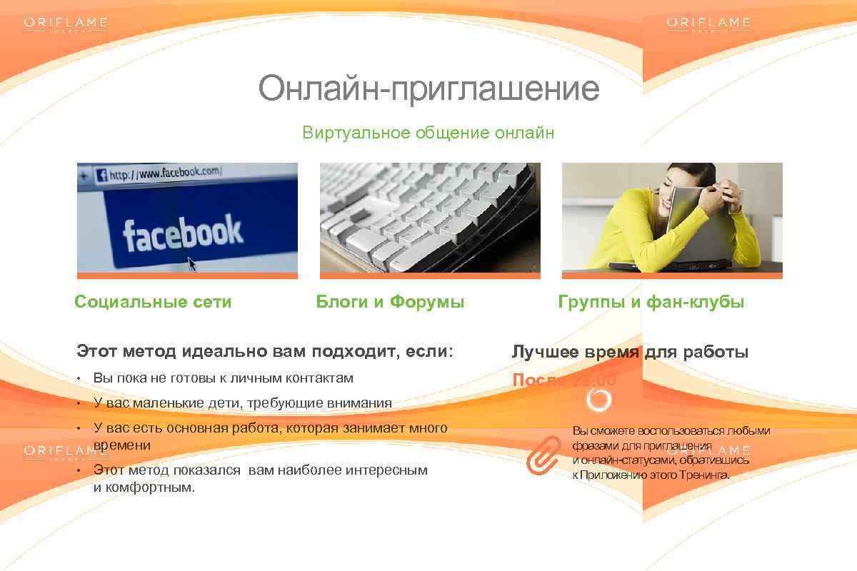 Онлайн-приглашение Виртуальное общение онлайн Социальные сети Блоги и Форумы Этот метод идеально вам подходит,