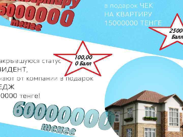 25000 Балл 100, 00 0 Балл 