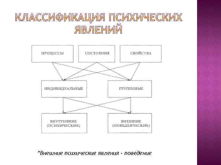 *Внешние психические явления - поведение 