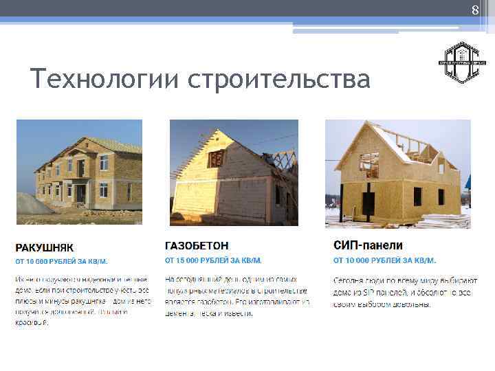 8 Технологии строительства 