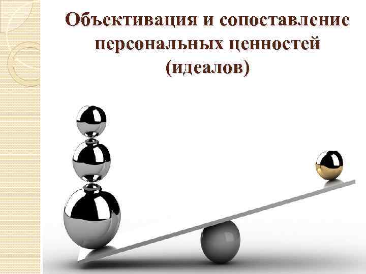 Объективация и сопоставление персональных ценностей (идеалов) 