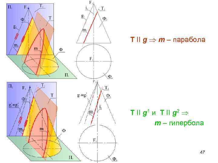 T II g m – парабола T II g 1 и T II g