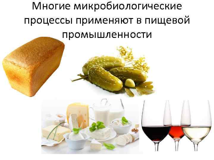 Многие микробиологические процессы применяют в пищевой промышленности 