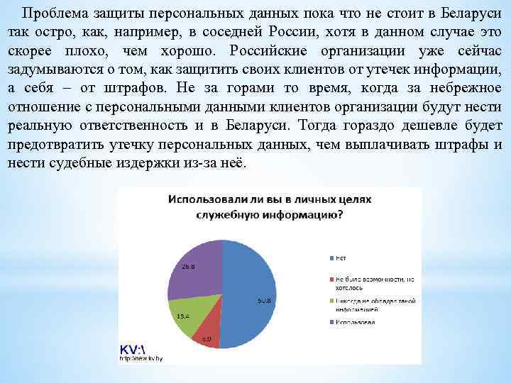  Проблема защиты персональных данных пока что не стоит в Беларуси так остро, как,