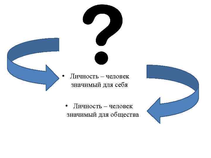  • Личность – человек значимый для себя • Личность – человек значимый для