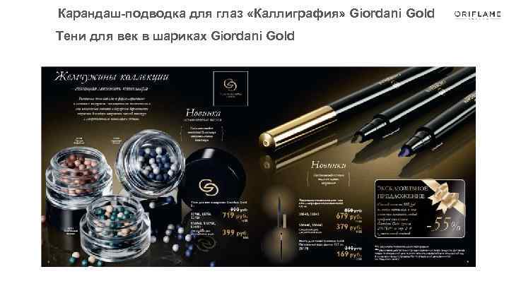 Карандаш-подводка для глаз «Каллиграфия» Giordani Gold Тени для век в шариках Giordani Gold 
