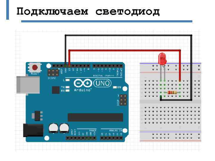 Подключаем светодиод 