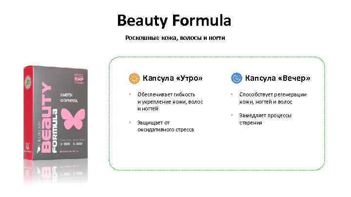 Beauty Formula Роскошные кожа, волосы и ногти Капсула «Утро» • Обеспечивает гибкость и укрепление