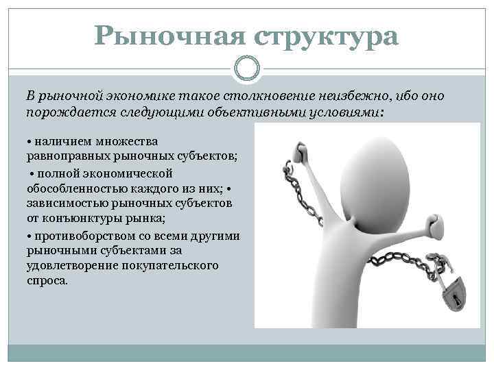 Рыночная структура В рыночной экономике такое столкновение неизбежно, ибо оно порождается следующими объективными условиями: