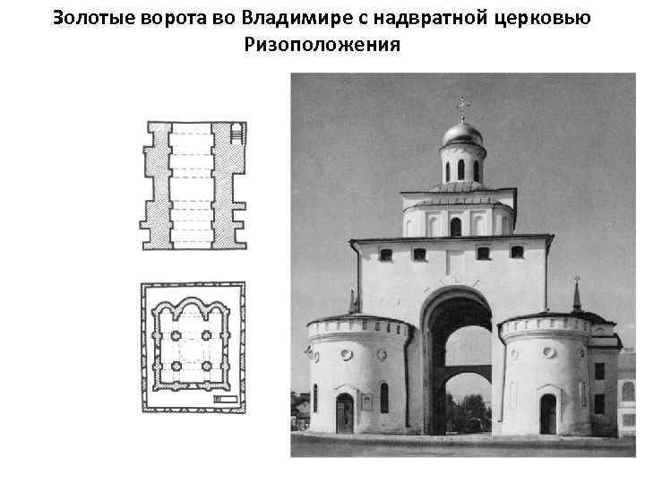 Золотые ворота во Владимире с надвратной церковью Ризоположения 