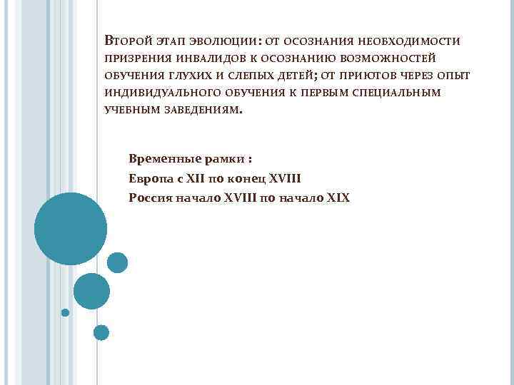 Третий период эволюции от осознания возможности обучения детей с сенсорными нарушениями презентация