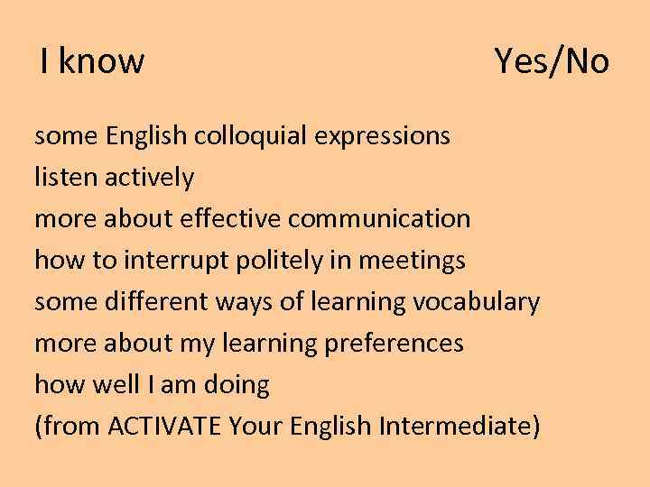 I know Yes/No some English colloquial expressions listen actively more about effective communication how