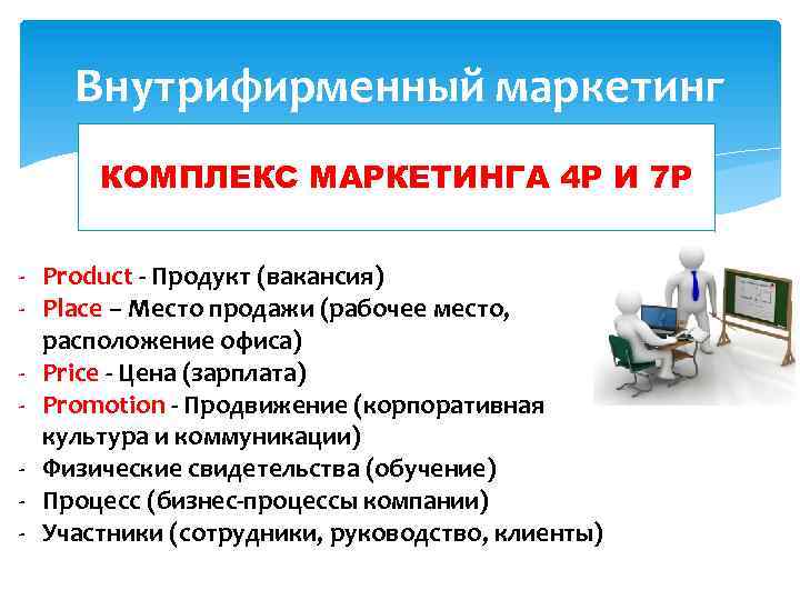 Внутрифирменный маркетинг КОМПЛЕКС МАРКЕТИНГА 4 Р И 7 Р - Product - Продукт (вакансия)