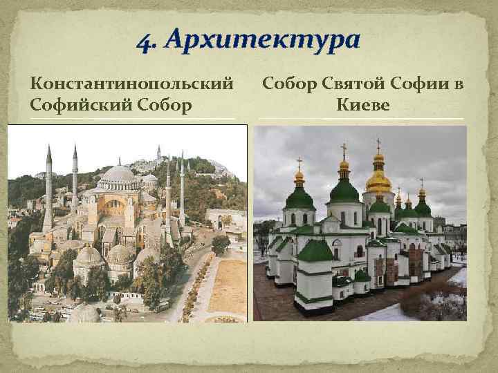 4. Архитектура Константинопольский Софийский Собор Святой Софии в Киеве 