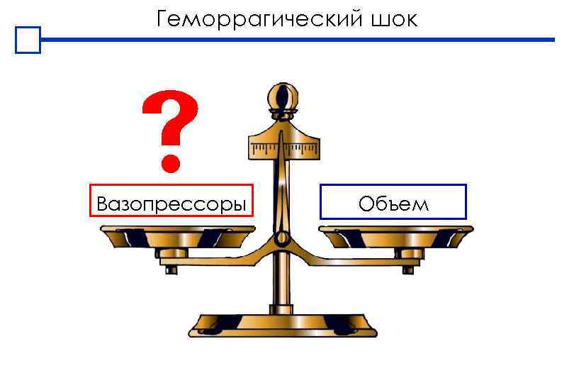 Геморрагический шок Вазопрессоры Объем 