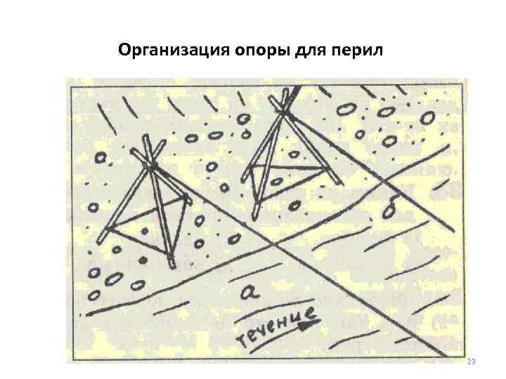 Организация опоры для перил 23 