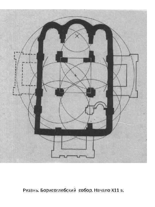 Рязань. Борисоглебский собор. Начало Х 11 в. 
