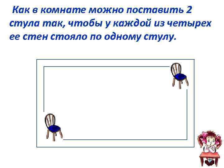 Как расставить 5 стульев в 4 угла