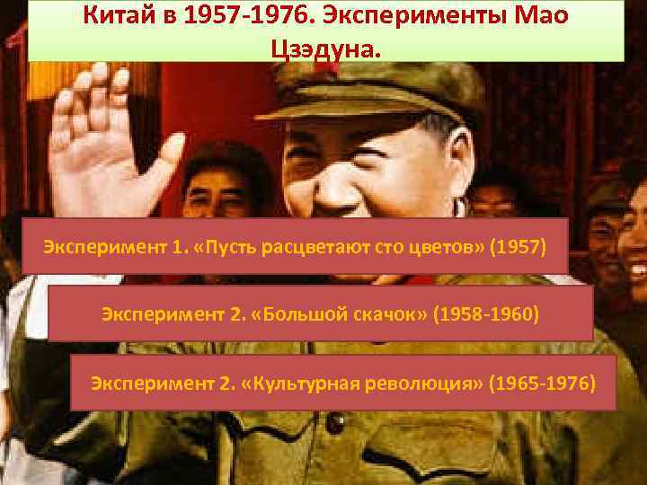 Китай в 1957 -1976. Эксперименты Мао Цзэдуна. Эксперимент 1. «Пусть расцветают сто цветов» (1957)