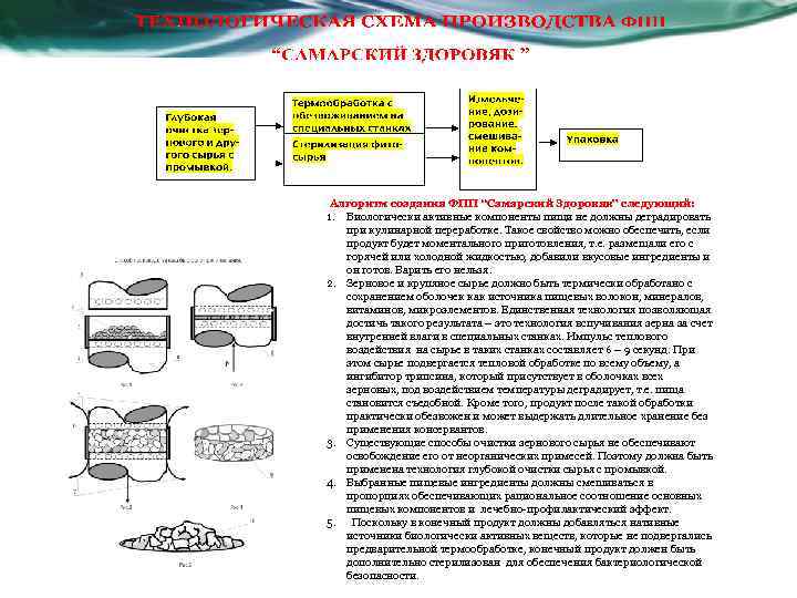  Алгоритм создания ФПП “Самарский Здоровяк” следующий: 1. Биологически активные компоненты пищи не должны