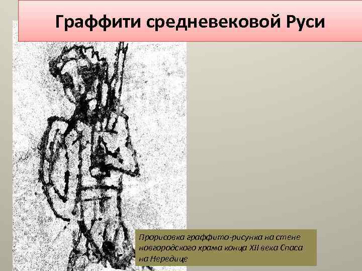 Граффити средневековой Руси Прорисовка граффито-рисунка на стене новгородского храма конца XII века Спаса на