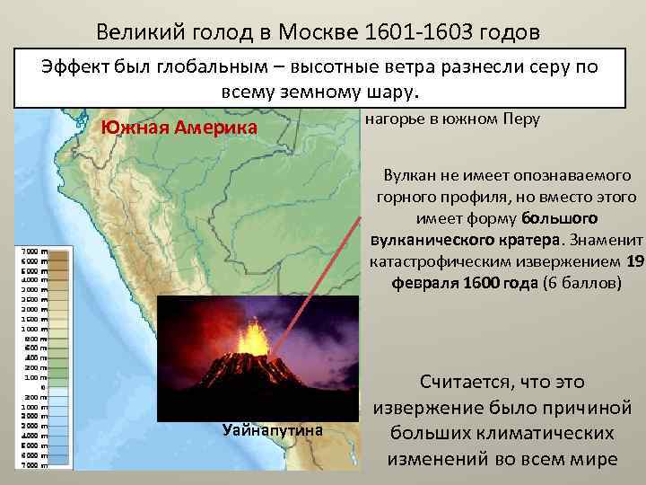 Голод 1601 года. Великий голод (1601-1603). Великий голод 1601-1603 картины. Извержение вулкана Уайнапутина. Извержение вулкана Уайнапутина в 1600 году.