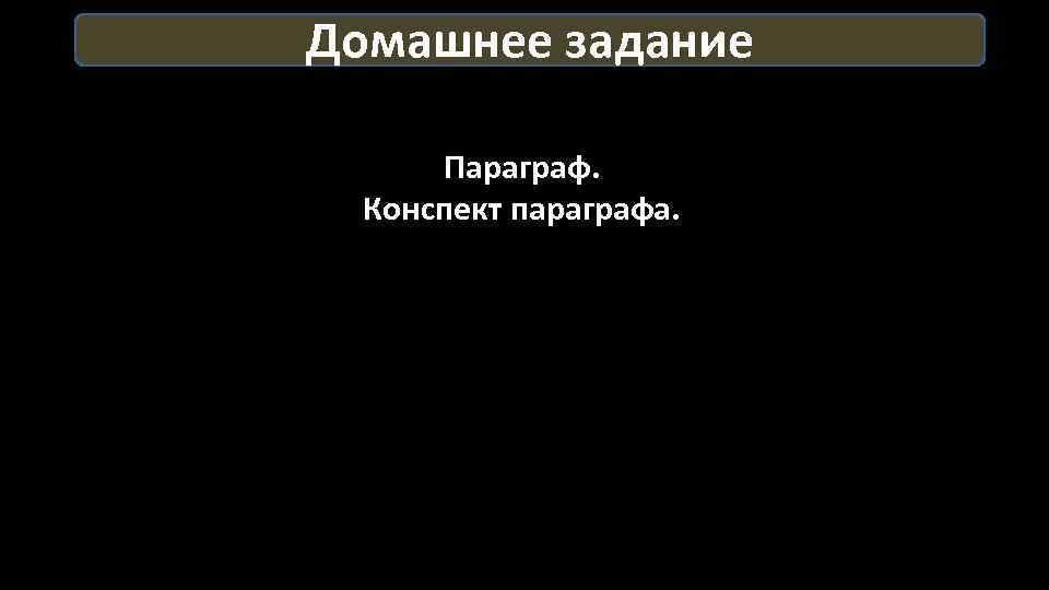 Домашнее задание Параграф. Конспект параграфа. 