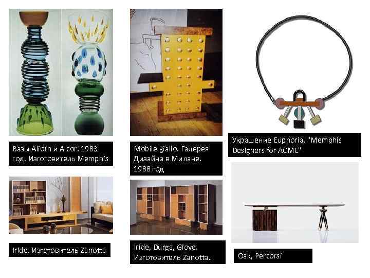 Вазы Alioth и Alcor. 1983 год. Изготовитель Memphis Mobile giallo. Галерея Дизайна в Милане.